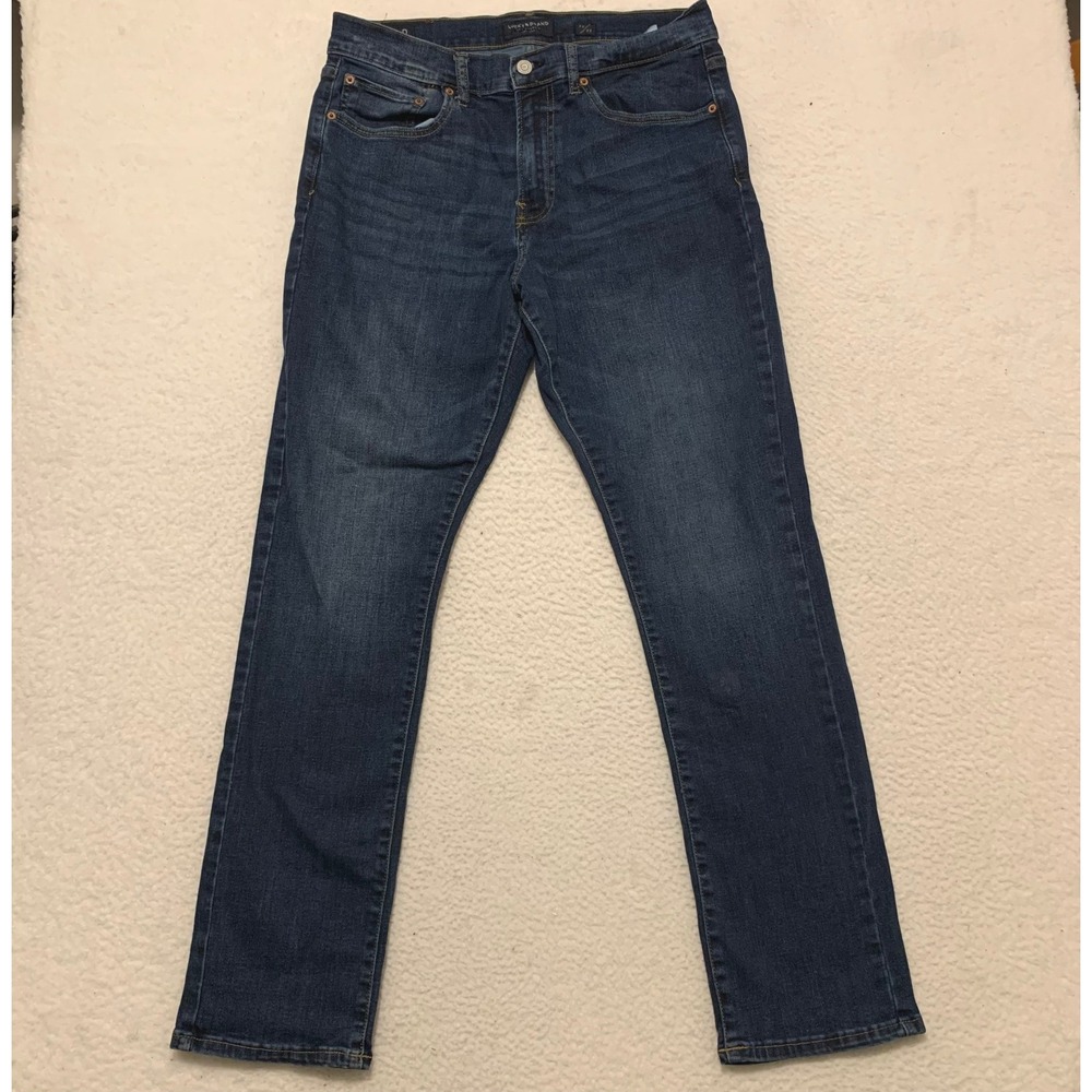 Lucky Brand 410 Athletic Straight Jeans Mens 33x32 (33x32) Blue Denim Stretch